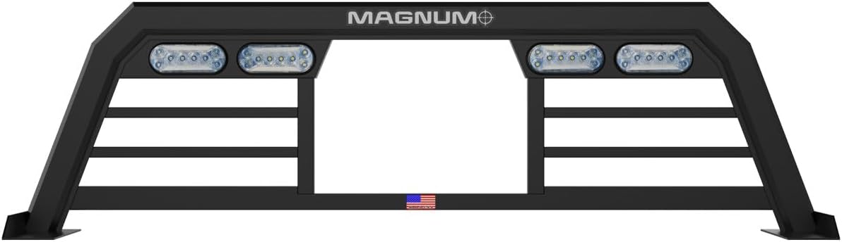 Magnum Low Pro Lighted Headache Rack with Window Cut Out | Fits 2021 to 2024 Ford F-150 | Easy Install