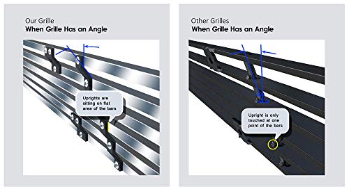 Image of APS Compatible with Chevy Silverado 2500 HD 3500 HD 2015-2019 Lower Bumper Stainless Steel Chrome Polished 8x6 Horizontal Billet Front Grill Grille Insert C66319S