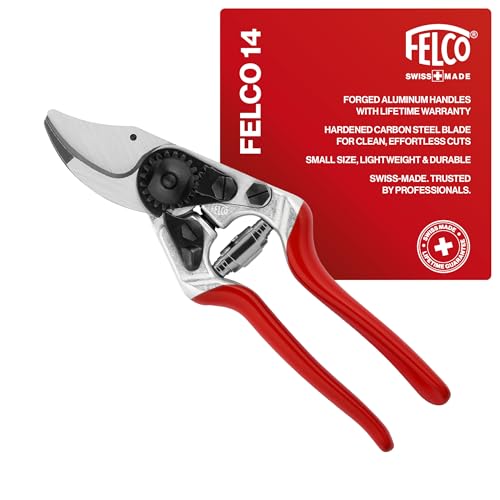 FELCO 14 Forbici da giardino per destri (potatore compatto, forbici per mani piccole, taglio Ø 18 mm, lunghezza 180 mm, forbici da potatura)
