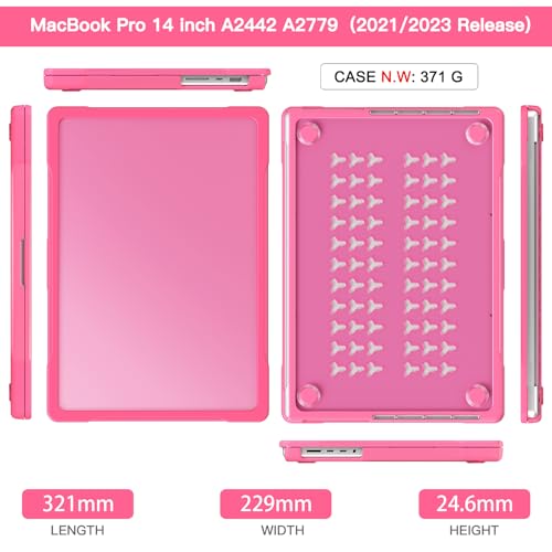 Carcasa rígida MacBook Pro 14 A2442 A2779 A2918 A2992 protector plástico resistente M1 M2 M3 M4 3