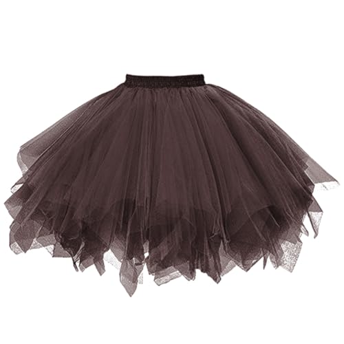 AUYAO Damen Tutu-Klassiker Rock, Ballett-Tüllrock Petticoat Unterrock Tütü Rock, 50er Vintage Elastisch Tanzrock Ballkleid Retro Party Kostüme Tanzen Fancy Dress