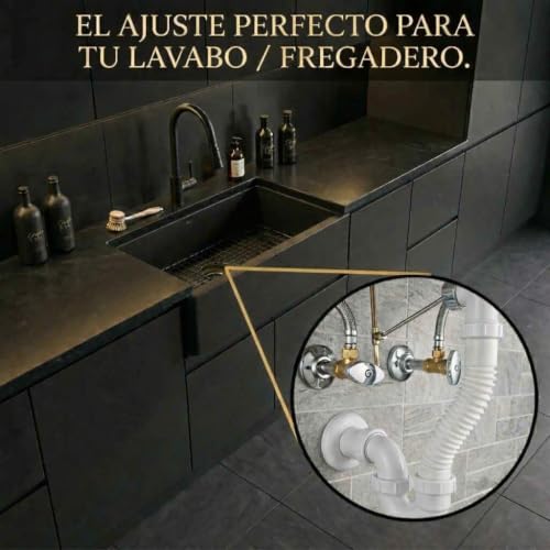 Miniatura 7 de Sifón Lavabo Flexible Y Extensible 1 1 2 Y 1 1 4 Desagüe Universal Ø32 40 Mm Tubo Flexible Antiolor Para Lavabo, Fregadero Y Cocina Desagüe Lavabo Fregadero Instalación Fácil - Noryks