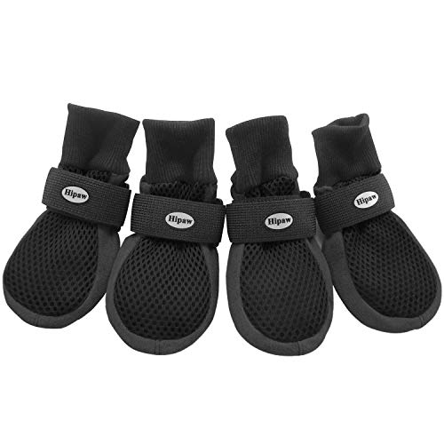 HiPaw Breathable Mesh Dog Boots Hot Pavement Nonslip Rubber Sole Paw Protector