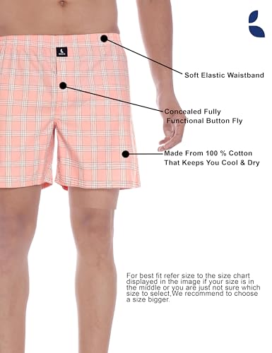 Image of Cotton Boxer Shorts for Men, Breathable, Comfortable & Lightweight (Pack of 2)