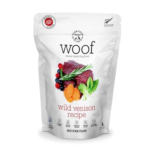 WOOF Wild Venison Freeze Dried Raw Dog Food, Mixer, or Topper, or Treat - High Protein, Natural, Limited Ingredient Recipe 9.9oz