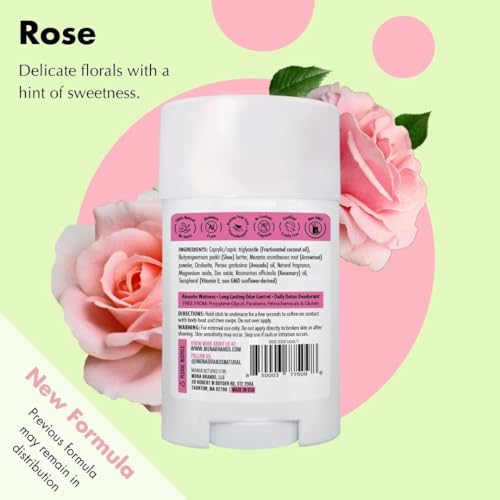 Image of MONA BRANDS All Natural Deodorant For Women & Men | For Sensitive Skin | No Aluminum or Baking Soda | (2-Pack ROSE 1.76 Oz each)