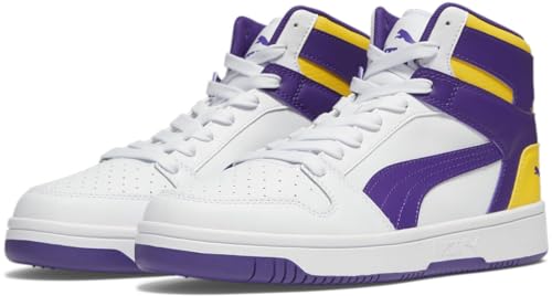 PUMA Mens Rebound Layup Classic Warmups High Sneakers Shoes Casual - White2