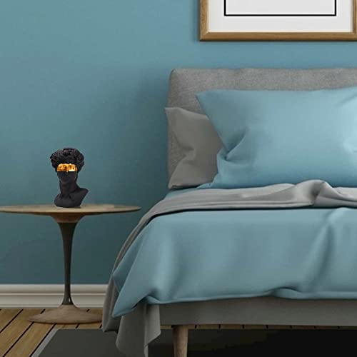 Brabud Greek Mask David Man Bust Statue Resin Black Gold Classic Roman Sculpture Modern Art Home Office Study Room Bookshelf Decor Collectible Gift Tqgjbs333 #TOP6