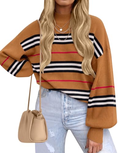 Image of ZESICA Women's Turtleneck Oversized Sweaters 2026 Fall Outfits