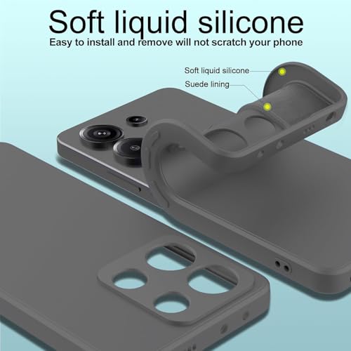 Image of DIZORO Compatible with Mi Redmi Note 13 5G Back Cover with Upgraded Square Edges for Camera Protection Shockproof Flexible Matte Liquid Silicone Mobile Phone Case (Space Grey)