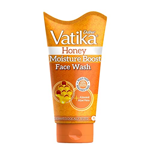 Dabur Vatika Honey Moisture Boost Face Wash With Almond And Aloevera – 150Ml |Dermatologically Tested|Paraben Free |For Moisturization