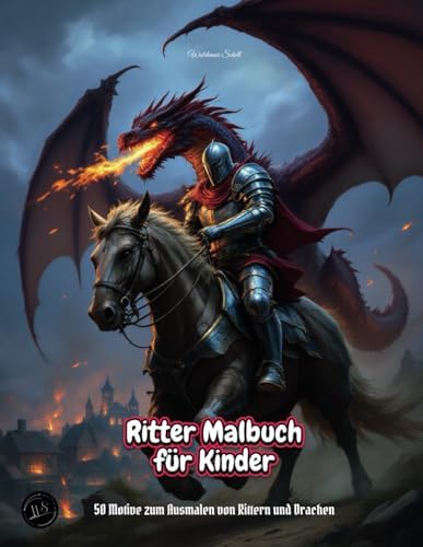 Ritter Malbuch für Kinder: 50 Motive zum Ausmalen von Rittern und Drachen