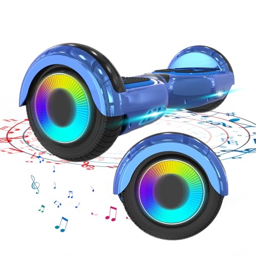 ELEKGO Hoverboard 6,5 pouces avec haut-parleur Bluetooth, scooter auto-équilibré, moteur coloré, lumières LED pour enfants