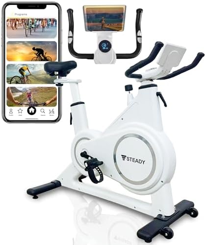 （15:30時点） STEADY スピンバイク Plus【Zwift/アプリ連動/静音/組立簡単】 エアロバイク フィットネスバイク 家庭用 ST145(ホワイト)