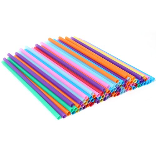 100 pitillos plásticos flexibles de colores 19 cm miniatura 2
