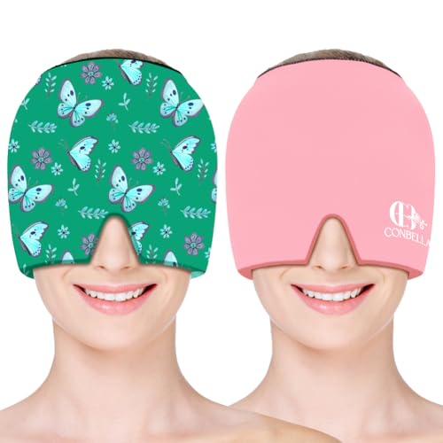 Image of Migraine Relief Cap, Soothing Headache Ice Face Mask Products | Hot and Cold Therapy, Migraine Headache Relief Cap for Migraine, Sinus, Puffy Eyes, Tension, Stress and Hangover
