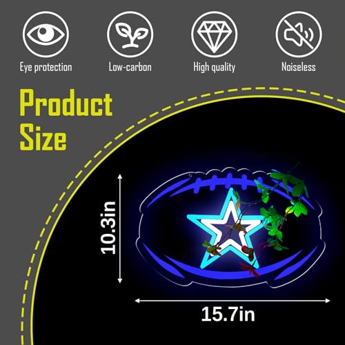 Image of OIZEGO Rugby Star Neon Signs for Wall Decor Neon Lights for Bedroom Led Signs Suitable for Dormitory Man Cave Christmas Gift