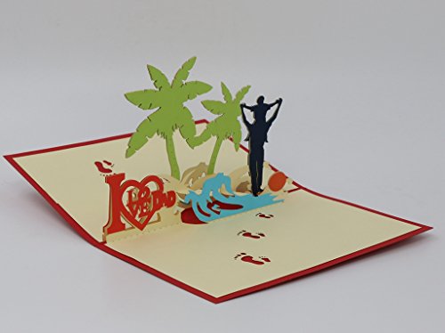 Isharecards® Handmade 3D Pop Up Greeting Cards For Father,Thank You Cards For Dad -(I Love Dad) #TOP6