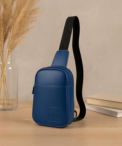Image of COUNSELOR Sling Bag for Men, Vegan Leather Crossbody Chest Bag, One Shoulder Side Bag, Adjustable Strap, Zipper Closure, Multiple Compartment, Lightweight Stylish Bag for Daily Commute, KIRO