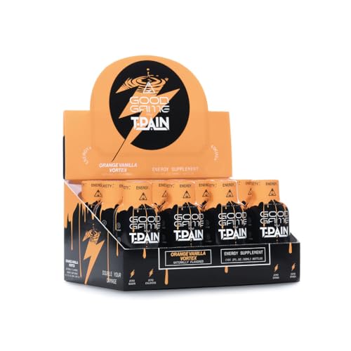 Image of Nappy Boy Dranks Good Game by T-Pain Energy Shot, 2oz (12 Pack), Sugar-Free, Zero Calorie Focus Drink with 200mg Caffeine and B-Vitamins (B3, B6, B12) - Clean, No-Crash Energy Boost, Orange Vanilla Vortex
