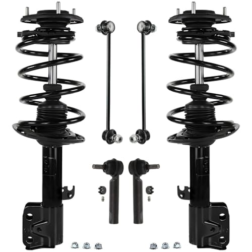 Image of Detroit Axle - 1.8L Front Struts Kit for 2014 2015 2016 2017 2018 2019 Toyota Corolla, 2 Struts with Coil Spring Assembly 2 Sway Bar Links 2 Outer Tie Rods Replacement Suspension