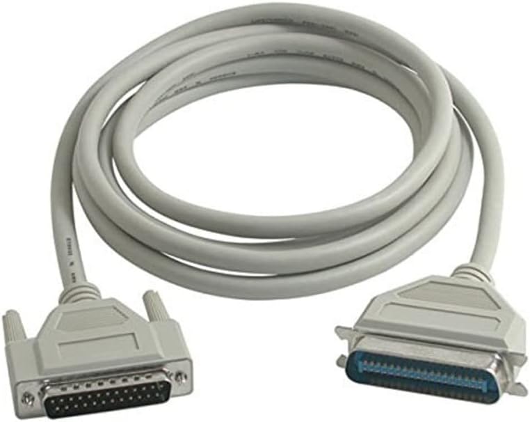 Terabyte 1 Meter DB25 Male Port to Centronics CN36 Pin Male Port Parallel Printer Cable 1 m Power Sharing M to M Cable (Compatible with Printer, Computer, PC, Off White)