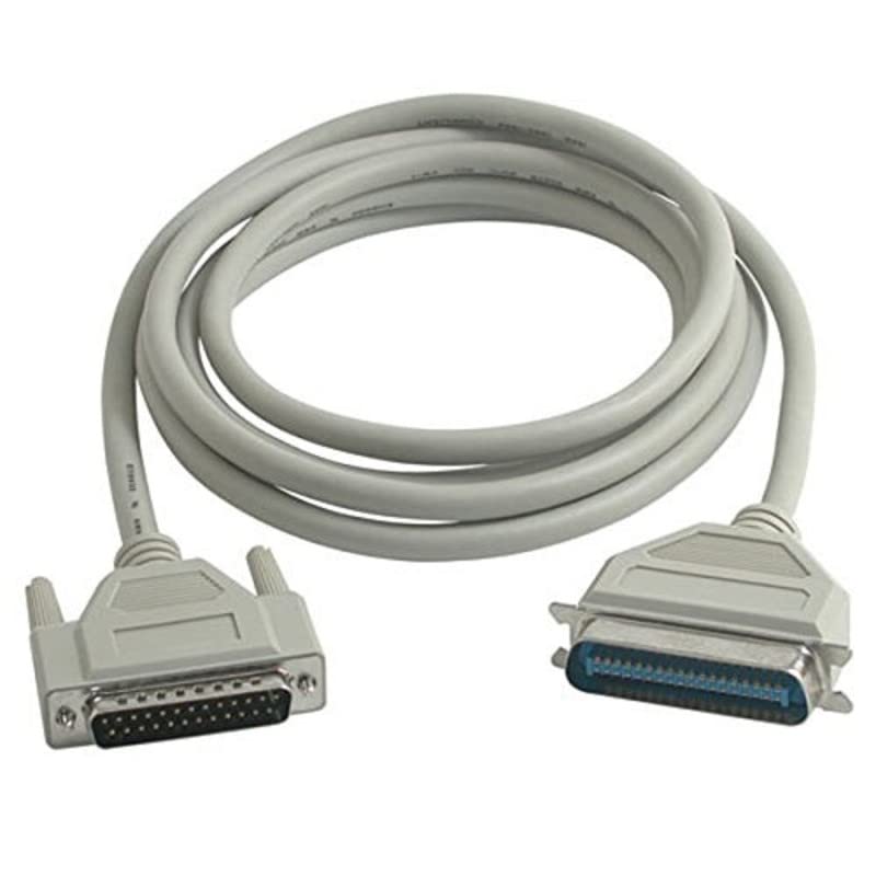 Terabyte 1 Meter DB25 Male Port to Centronics CN36 Pin Male Port Parallel Printer Cable 1 m Power Sharing M to M Cable (Compatible with Printer, Computer, PC, Off White)