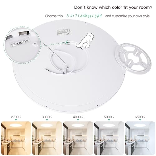 Image of Brightever 19 Inch Dimmable Large Flush Mount Ceiling Light Fixture, 4200LM