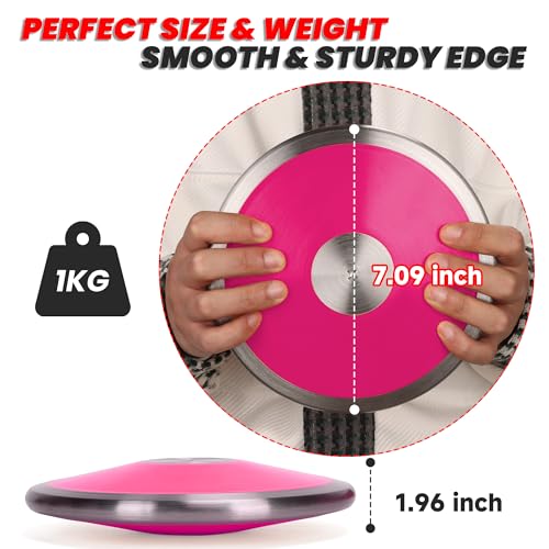 image for YIXINLOMYY 1 kg Sports Training Discus 2 Pcs for Girls Boys School Tra