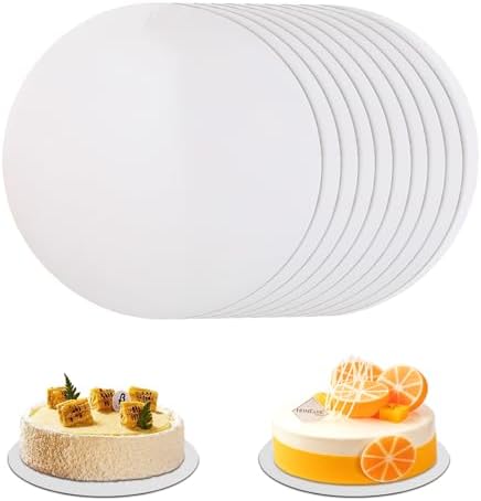 PUCSIQ Set di 12 Vassoio Torta, Sottotorta Tondo 20 cm, Per Torte da 3 mm, Sottotorta Tondo per Feste Matrimoni, Decorazioni per Torte, Tavolo(Oro, Grigio