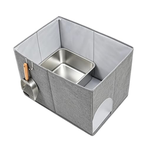 Mueble Recinto para bandeja de arena para gatos - Protección lateral elevada con tapa abierta | Salpicaduras para bandeja de gato - para sala de estar Apartamento Esquina Interior