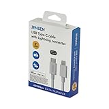 JENSEN USB-C to Lightning Cable, 3 ft, White