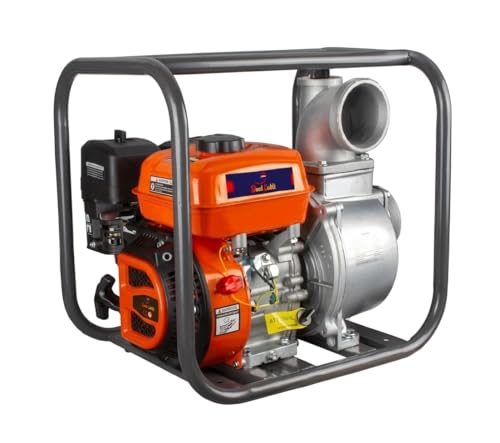 Image of BS-40 Petrol Water Pump Set | 8 HP, 212 CC 4-Stroke Heavy Duty Engine | 4-Inch Inlet /Outlet, 700 LPM Flow Rate | High Suction for Agriculture & Irrigation (Orange)