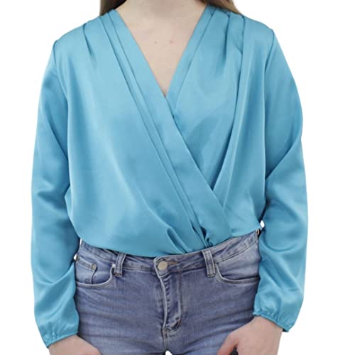 Body en satin bleu ciel m modáh pour femme taille M fabriqué Italie