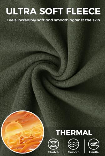 Image of Herberton Mens Mock Turtleneck Shirts Thermal Fleece Casual Undershirt | Mockneck, Long Sleeve, Warm Fleeced, Regular Fit, Soft Feel, Stretchy, Solid Color, Embroidery Design, Cold Weather, S-2XL