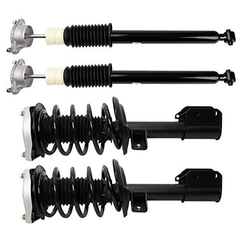 Image of TRQ Front and Rear Complete Strut Assembly & Shock Absorber Kit Complete Strut & Coil Spring Assembly Compatible with 2013-2015 Mercedes-Benz GLK250 2010-2015 GLK350