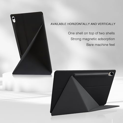 Image of Magnetic Case for Samsung Galaxy Tab S10 FE /S9 FE 10.9 Inch /S9 11 Inch (SM-X520 /X526B /X510 /X516B /X710 /X716B) Tablet with S-Pen Holder, Auto Wake /Sleep Smart Tablet Cover, Black
