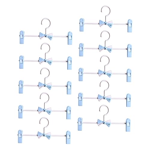 Alipis 10Pcs Stretchable Clip Hanger Skid Household Pants Hangers for Skirts Trousers and More Design with Protective Clips for Home Organization