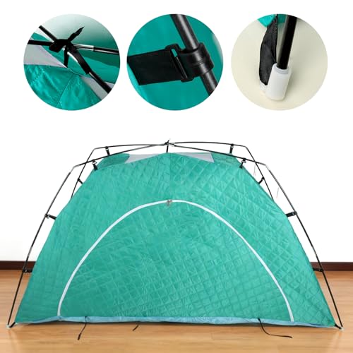 Image of Bed Tent Canopy Bunk Twin Size for Youth and Kids - Portable Warm Sleeping Bed Tents 80% Blackout Pocket Inside, Breathable Private Space Tents Blue(Mattress Not Included)