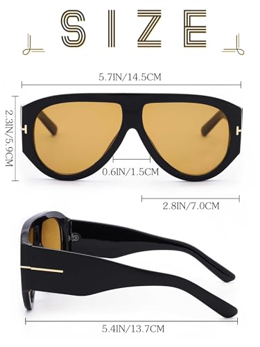 Woeoe Retro Aviator Sunglasses for Women Men Oversized Classic Vintage Trendy Tangle Square Sun Glasse3