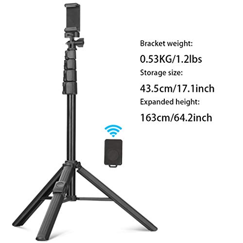 QIAOLI Videokamera-Stativ, Selfie-Stativ, tragbares multifunktionales Handy-Stativ mit Bluetooth-Fernbedienung und… – Bild 3