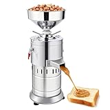 Aredwhiterui Kommerzielle Erdnussbutter-Maschine, 1100W 15kg/h Elektrische Nussmühle, für Erdnuss-, Sesam-, Mandelbutter, Edelstahl-Lebensmittelmühle für Restaurant, Haushaltsküche, Snack-Geschäft