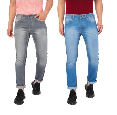 Image of Ben Martin Men's Slim Fit Mid Rise Pack of 2 Stretchable Casusal Denim Combo Jeans Pant, CMB-AU24