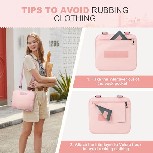 Waterproof Travel Backpack for Women and Men, 35L Laptop Backpack with Detachable Crossbody Bag, Pink