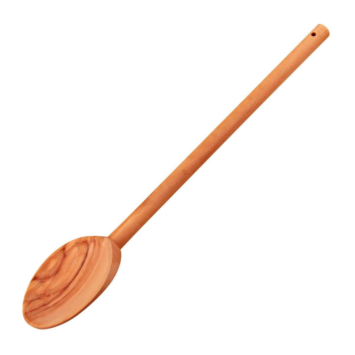FACKELMANN Nature Cooking Spoon, Olive Wood, Eco Friendly, Stirring & Mixing Spoon, Serving & Salad Wooden Spoon, 31x8x1.5cm, Natural Colour/Brown