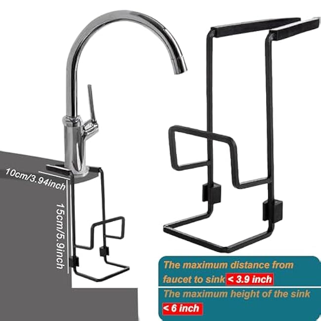 Sponge Holder for Kitchen Sink ¨C Sink Caddy Organizer for Sponges, Brushes, and Kitchen Sink Accessories, Apartment & New Home Essentials (Black)