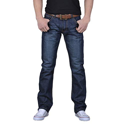 Jeans rétro homme bleu dégradé contrasté coupe droite style vintage