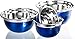 Imperial Home 4 Pc Chef Quality Stainless Steel Mixing Bowls - Blue Serving Prep Bowls or Mixing Bowl Set w/Flat Rim & Base
