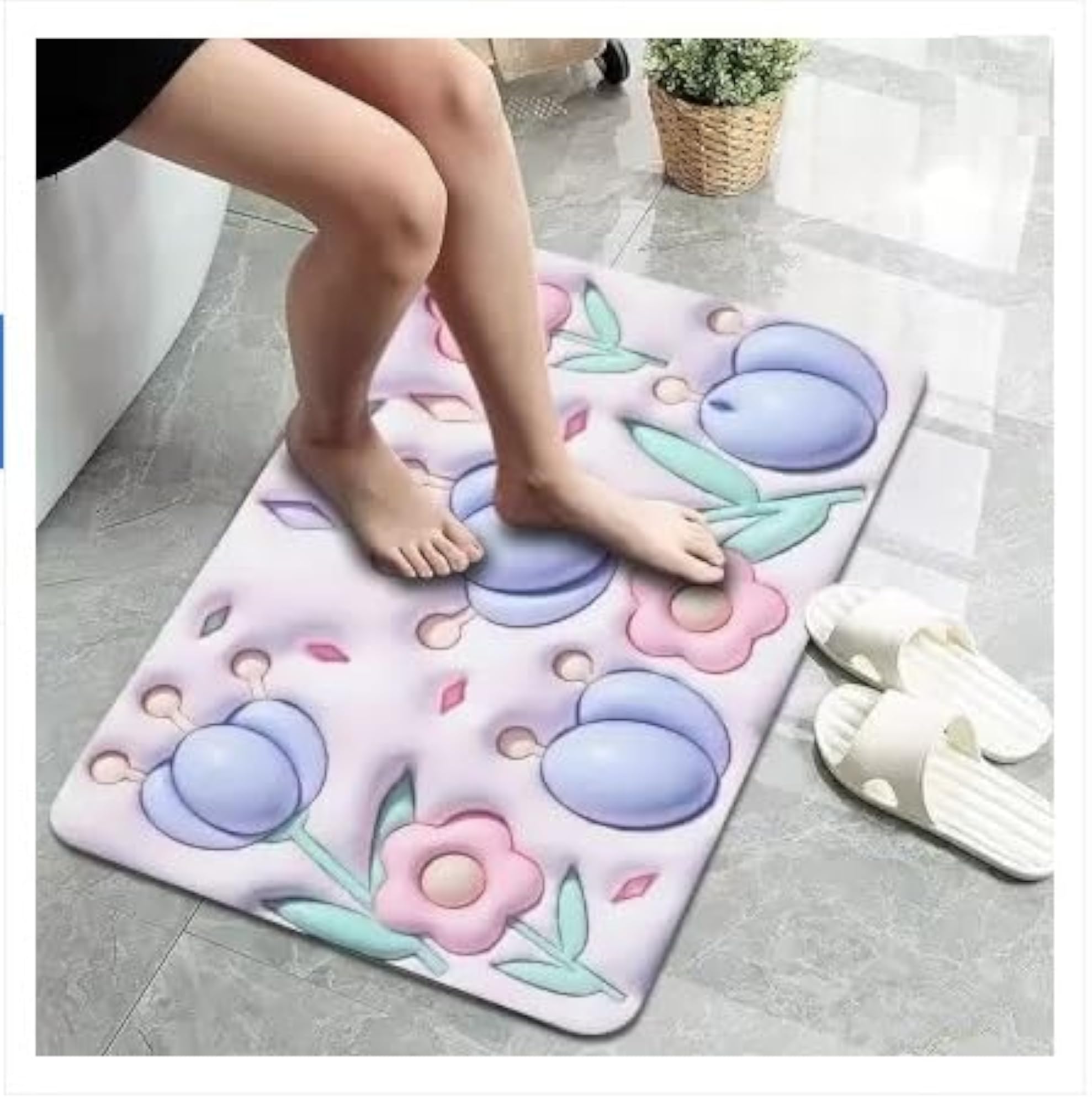 3D Visual Anti-Slip Bath Mat, Quick Drying
