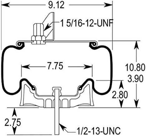 Miniatura 3 de Paquete de 2 bolsas de resorte de aire TORQUE para camiones Kenworth (reemplaza a Firestone 9622, Kenworth K303-22, Firestone W01-358-9622, Goodyear